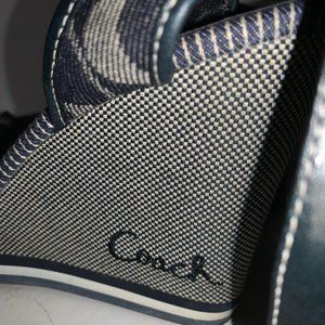 Coach Tawney Signature Wedges Womens Navy Canvas